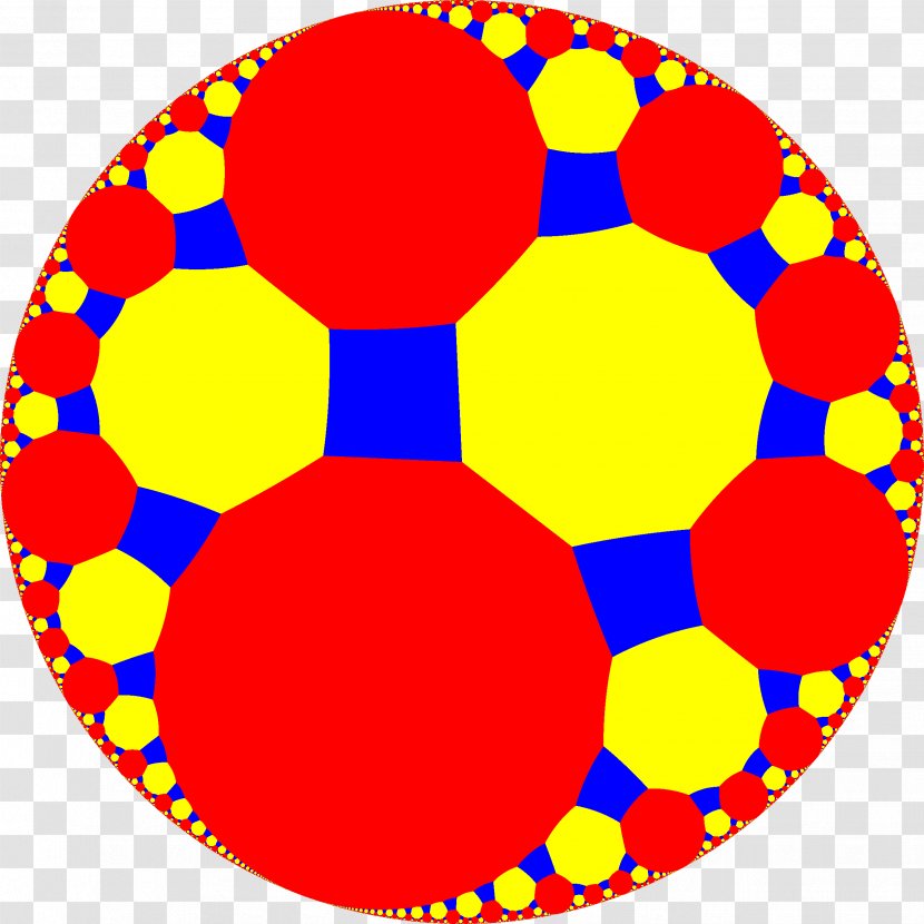 Truncated Pentahexagonal Tiling Poincaré Disk Model Hyperbolic Geometry Order-7 Triangular - Hexagonal - Circle Transparent PNG