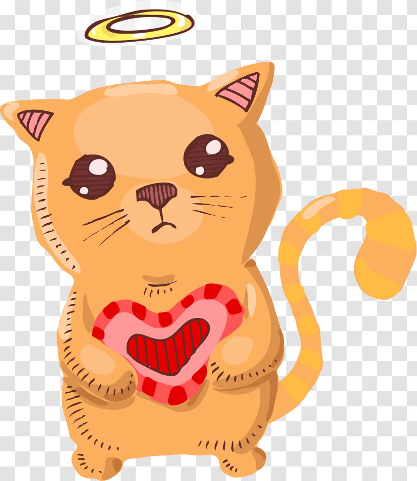 Kitten Whiskers Cat Illustration - Vector Cartoon Love Transparent PNG