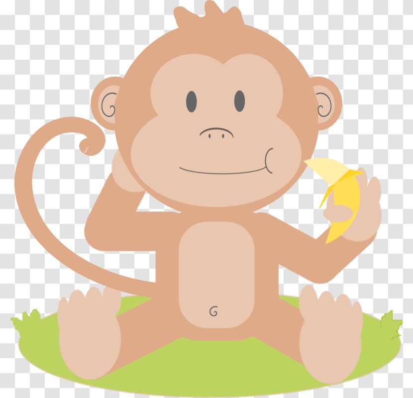 Baby Monkeys Primate Clip Art - Cat Like Mammal - Cartoon Picture Of A Monkey Transparent PNG