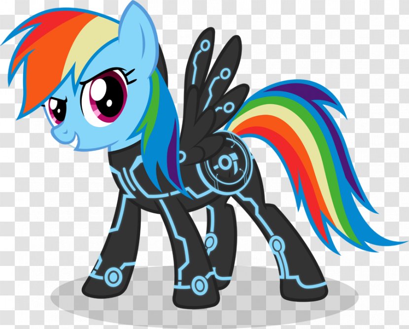 Rainbow Dash Pony Pinkie Pie DeviantArt - Cartoon - Tron Transparent PNG