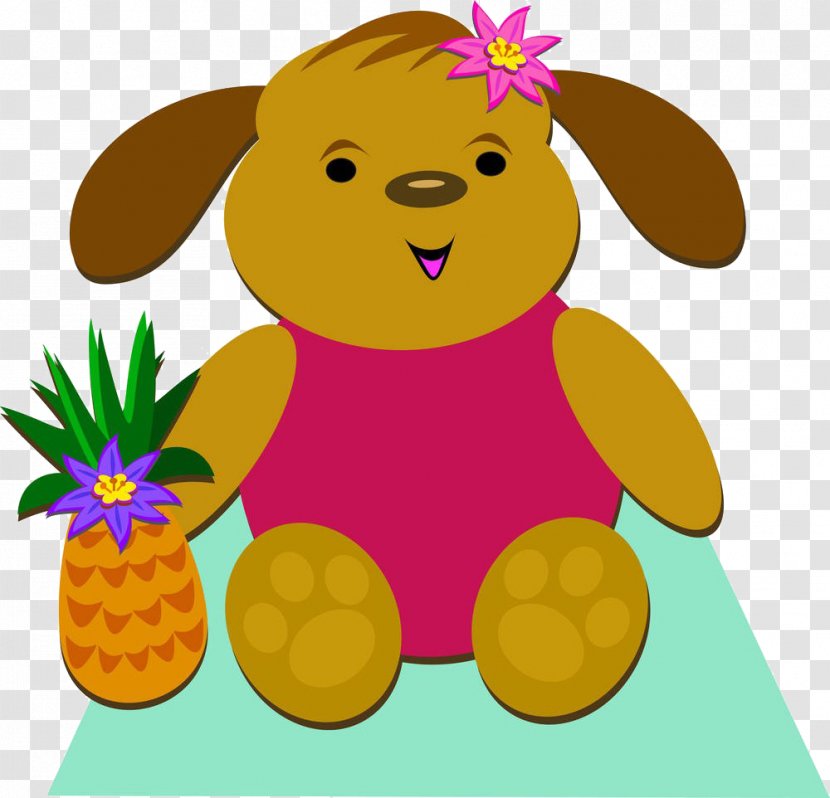 Pineapple Royalty-free Clip Art - Flower - Cartoon Bear Material Transparent PNG