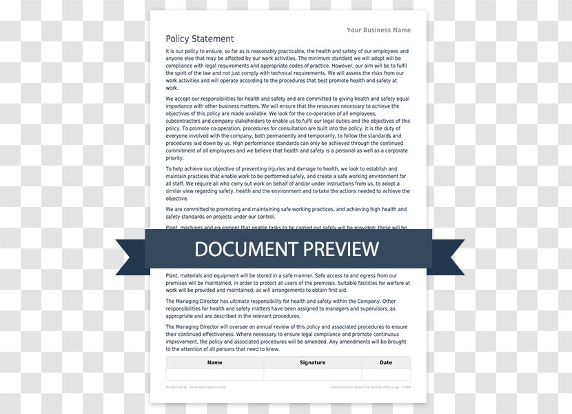 Permit To Work Template - Area - Line Art Transparent PNG