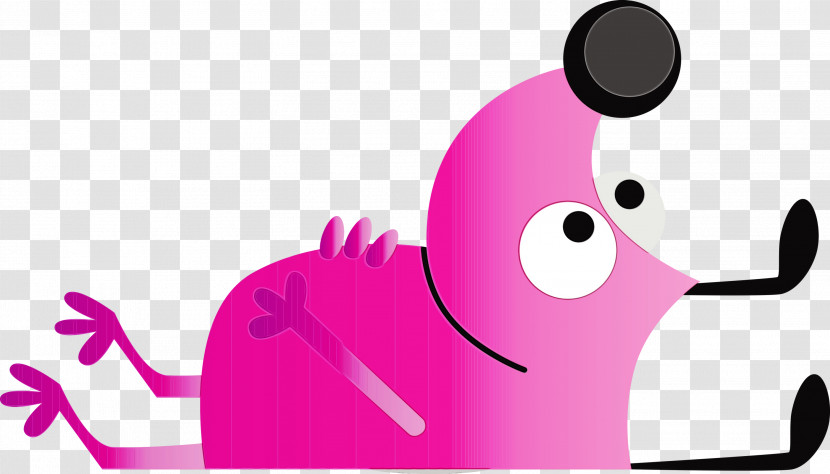 Pink Cartoon Animation Magenta Smile Transparent PNG