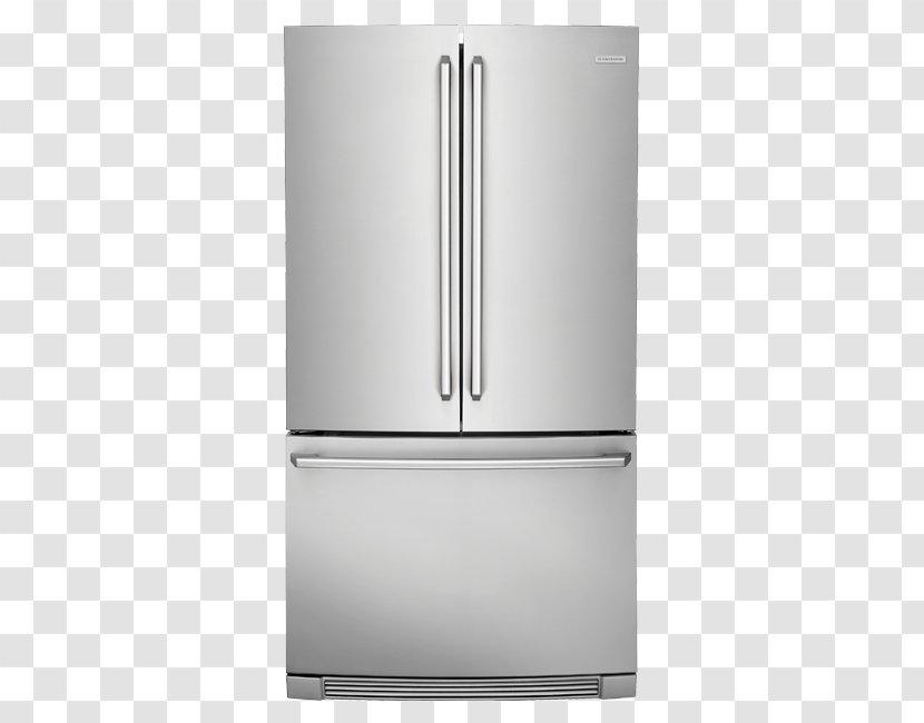 Electrolux Refrigerator Home Appliance Major Door - Stainless Steel - Fridge Top View Transparent PNG