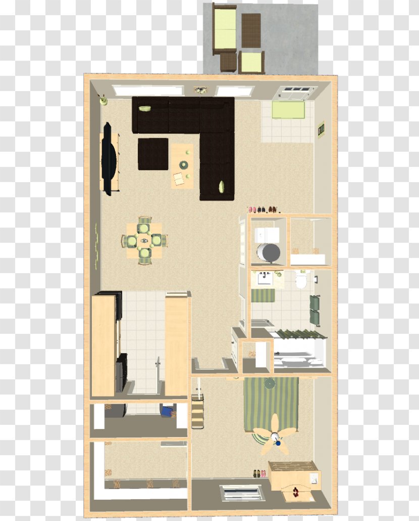 Studio Apartment Floor Plan Home Bedroom - Luxury Transparent PNG