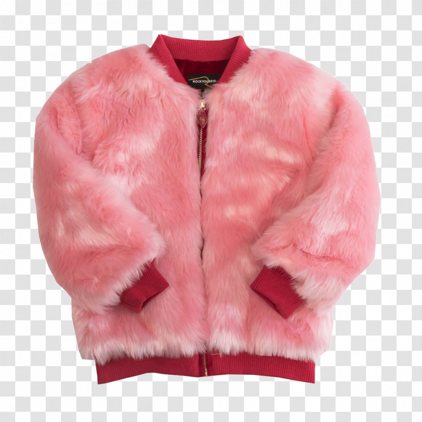 Fur Clothing Jacket Sleeve Coat - Pink Transparent PNG