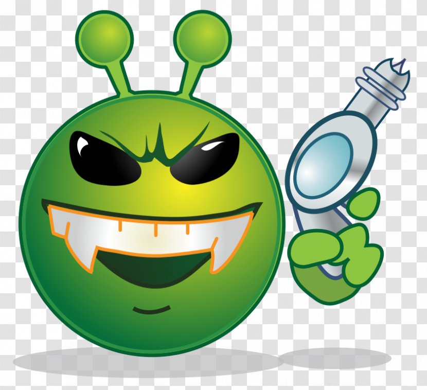 Smiley Alien Clip Art - 3 - Worried Transparent PNG