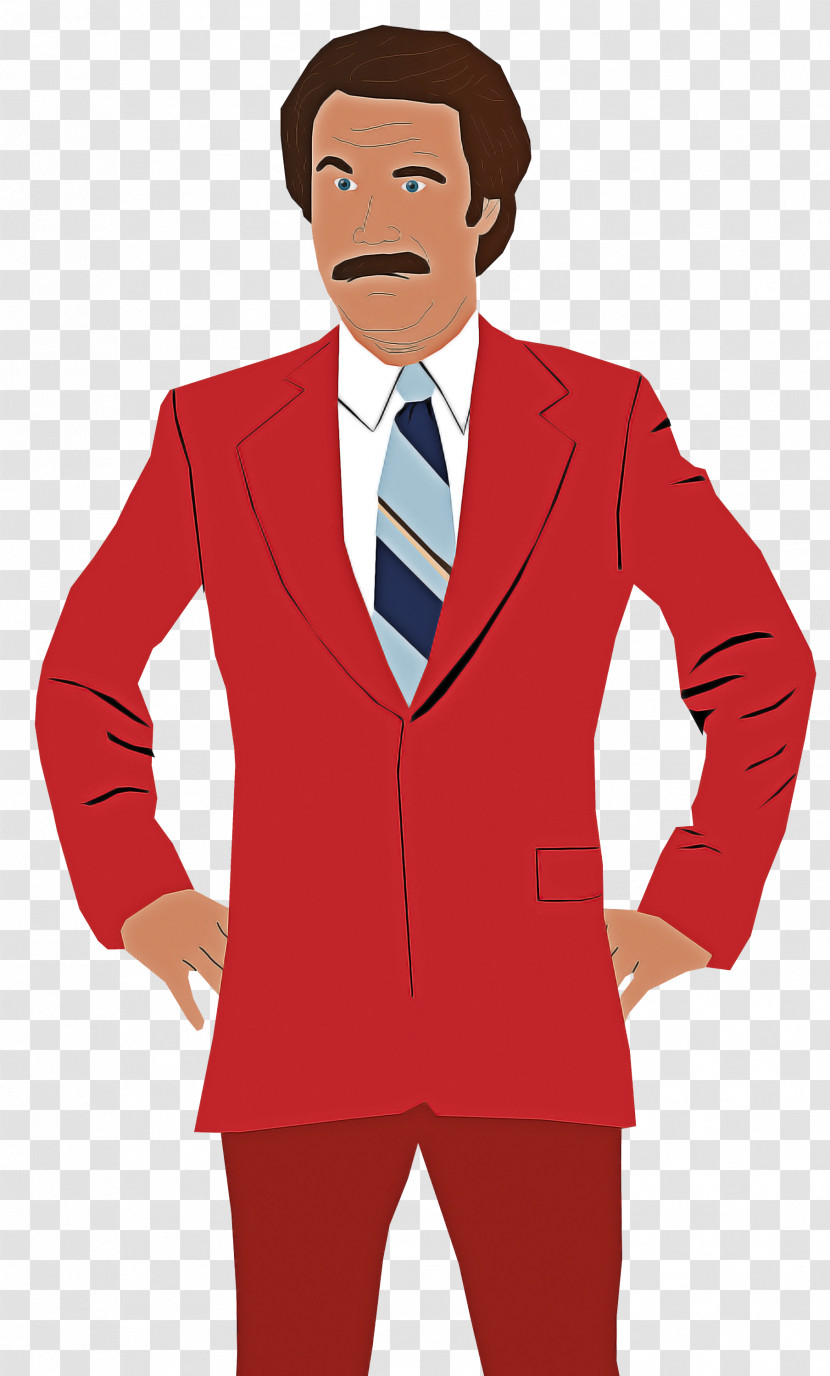 Suit Clothing Red Formal Wear Standing Transparent PNG