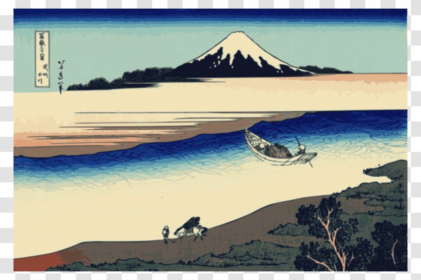 Historic Eruptions Of Mount Fuji Fine Wind, Clear Morning The Great Wave Off Kanagawa Tama River - Painting Transparent PNG