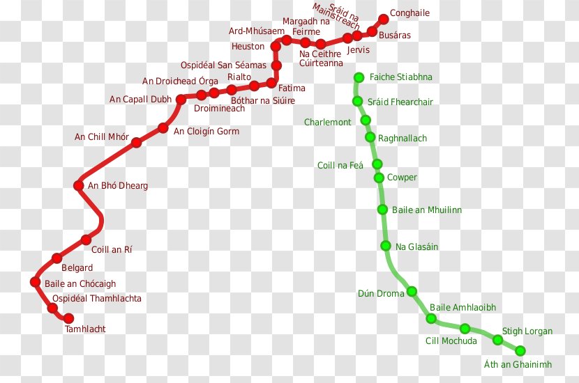 Dublin Luas Trolley Light Rail Transport - Diagram - Map Transparent PNG