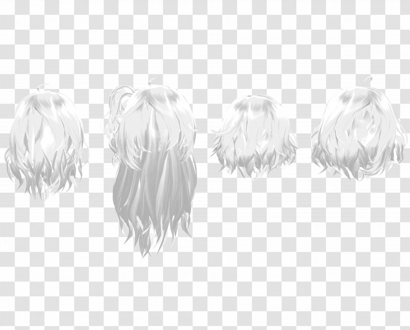 Long Hair Drawing Bangs Canities - Feather Transparent PNG