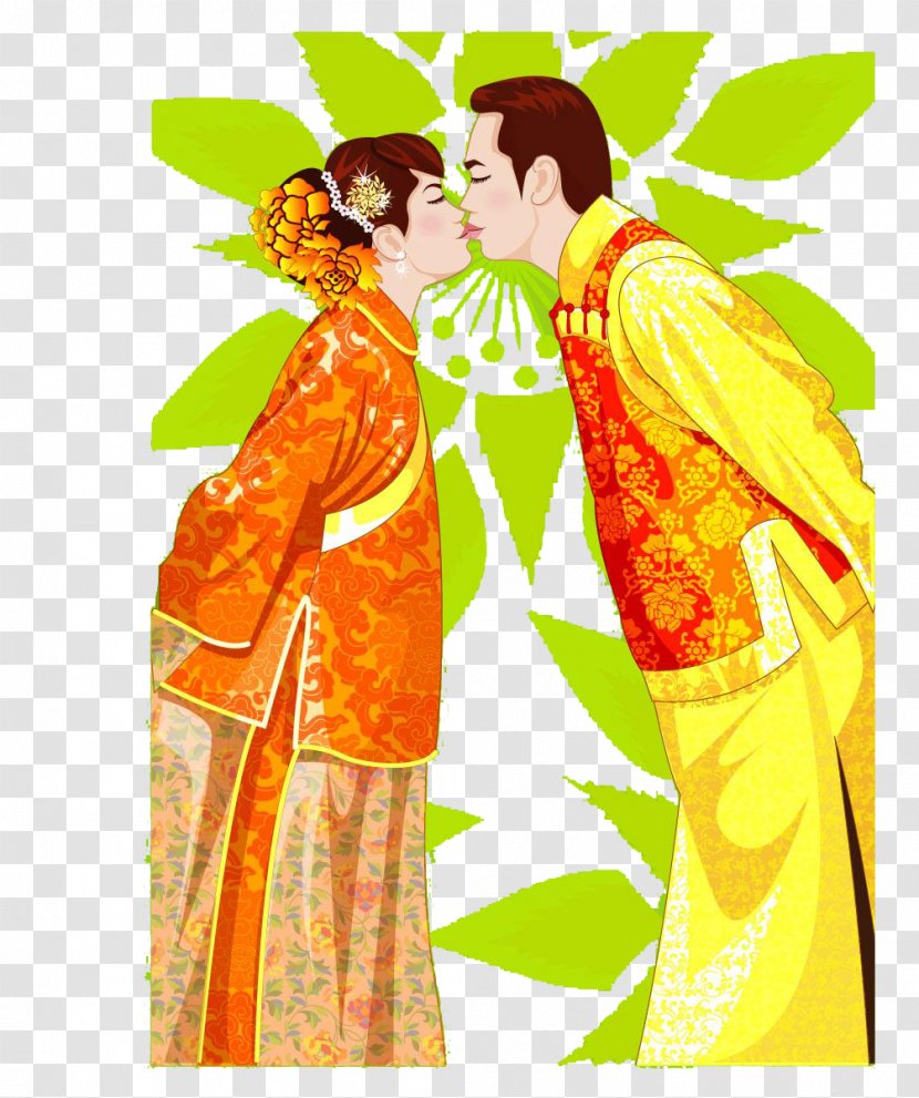 Marriage Wedding Illustration - Wife - Married Men And Women Kiss Transparent PNG