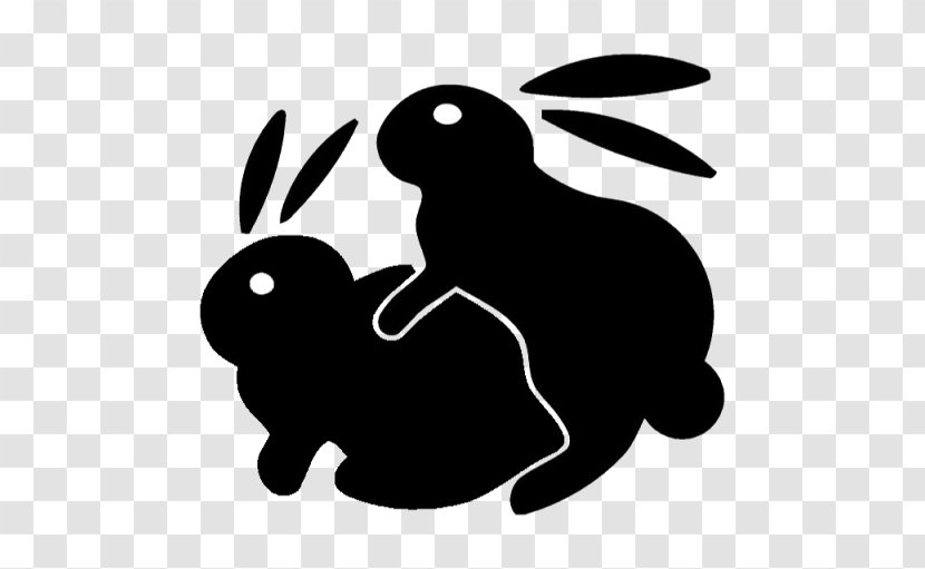 Decal Sticker Domestic Rabbit Clip Art - Black Transparent PNG