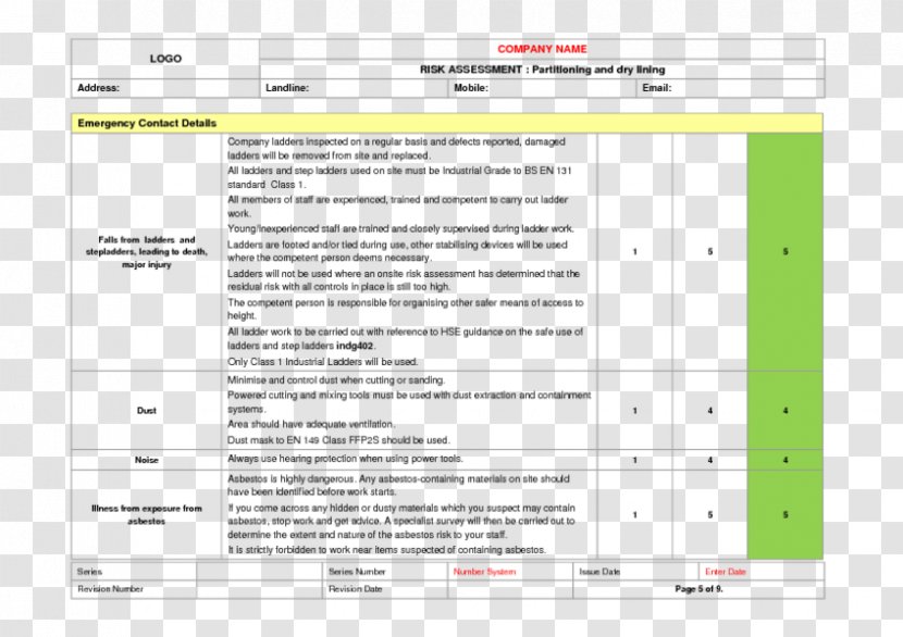 Risk Assessment Template Résumé Management - Software - Stairs Ladder Transparent PNG