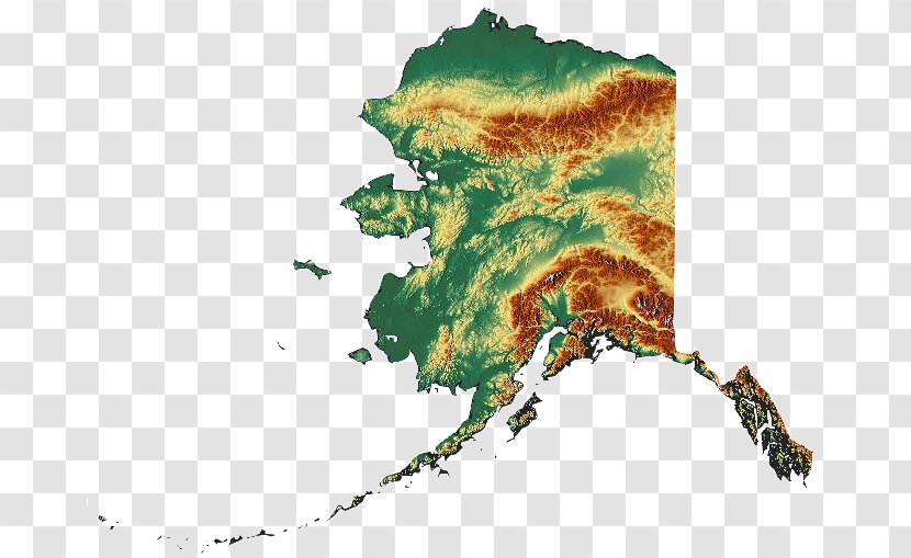 Territory Of Alaska Vector Map - Physische Karte - Relief Transparent PNG