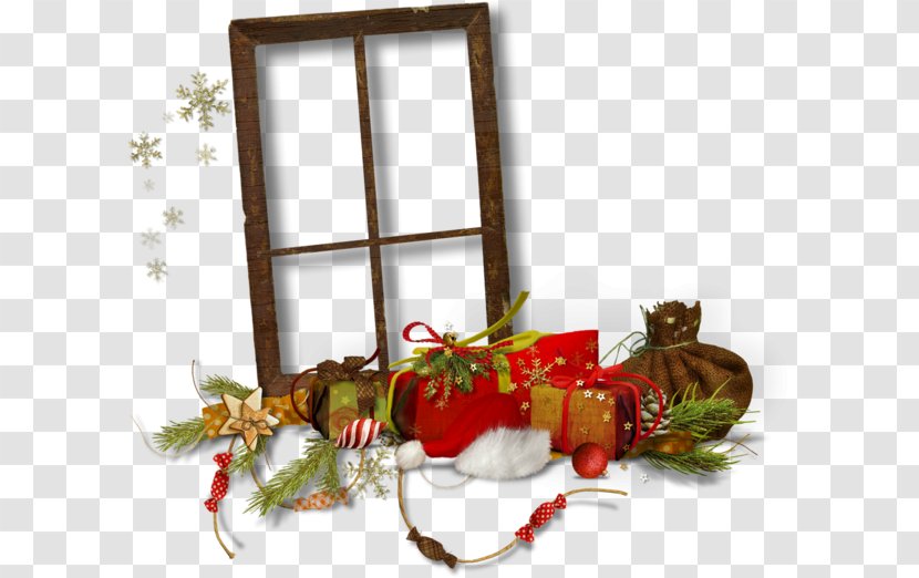 Christmas Ornament Window Clip Art - Floral Design Transparent PNG