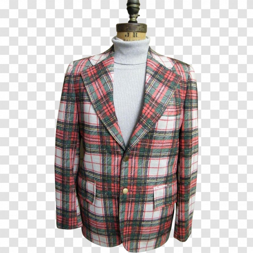 Tartan Blazer Jacket Double Knitting Sport Coat - Button Transparent PNG