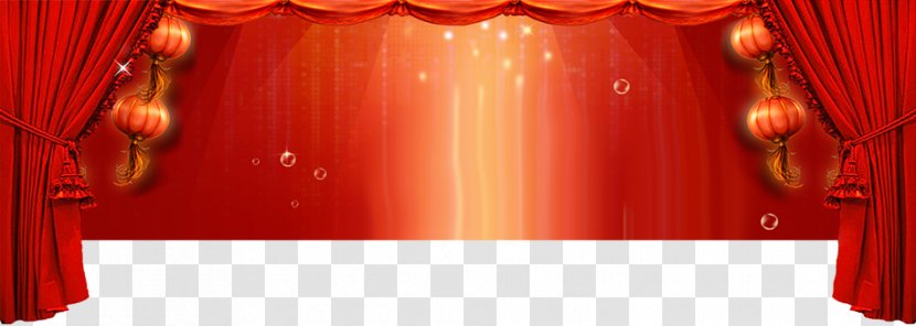 Poster Stage Fundal - Curtain - Chinese New Year Red Background Transparent PNG
