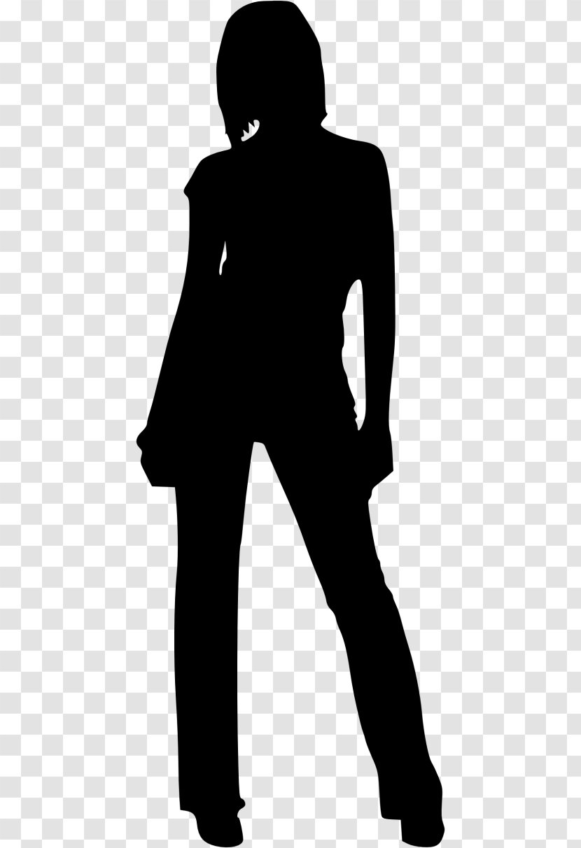 Black Standing Silhouette Male Black-and-white - Sleeve Leg Transparent PNG