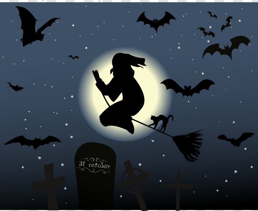 Halloween Desktop Wallpaper Clip Art - Witchcraft - Backdrop Cliparts Transparent PNG
