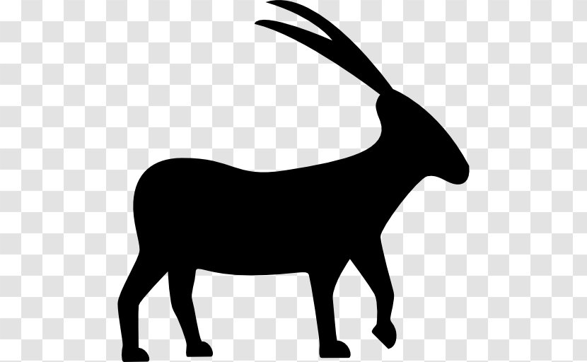 Goat Capricorn Zodiac Symbol - Black And White Transparent PNG