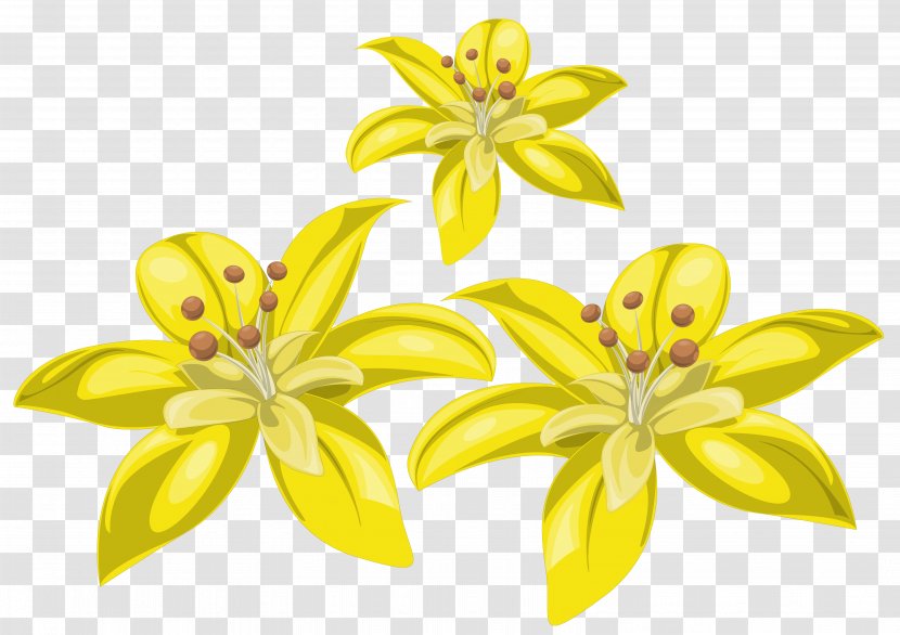 Flower Yellow Clip Art - Floristry - Three Flowers Image Transparent PNG