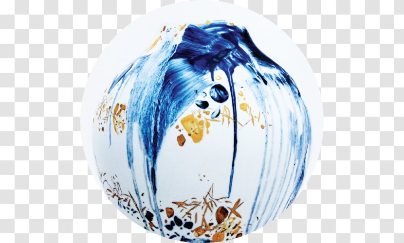 Cobalt Blue Art Exhibition Time Ceramic Christmas Ornament - Es Teh Transparent PNG