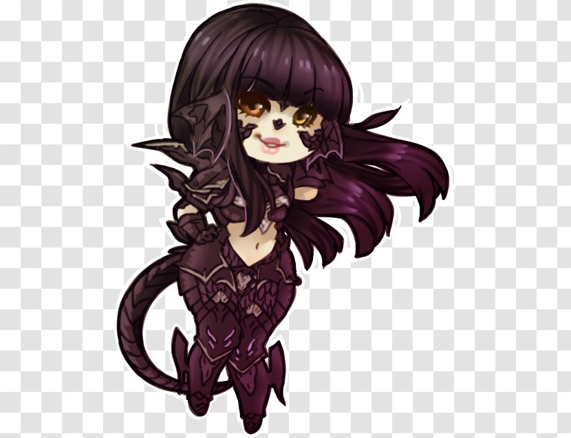 Black Hair Fairy Purple Brown - Cartoon Transparent PNG