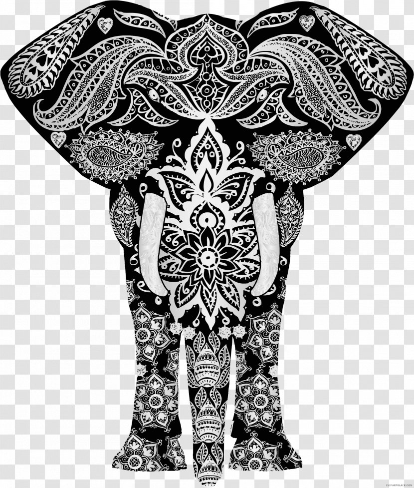 Clip Art Pattern Elephants Ornament Image - White Elephant Transparent PNG