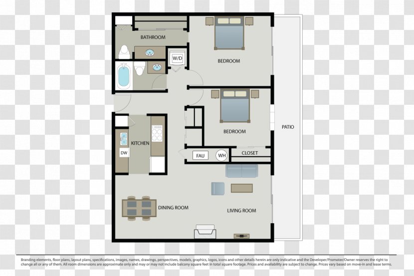 Floor Plan North Hollywood Piedmont Apartment - Real Estate Transparent PNG