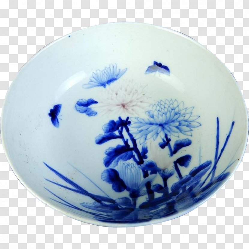 Plate Blue And White Pottery Ceramic Cobalt Platter - Porcelain - Bowl Transparent PNG
