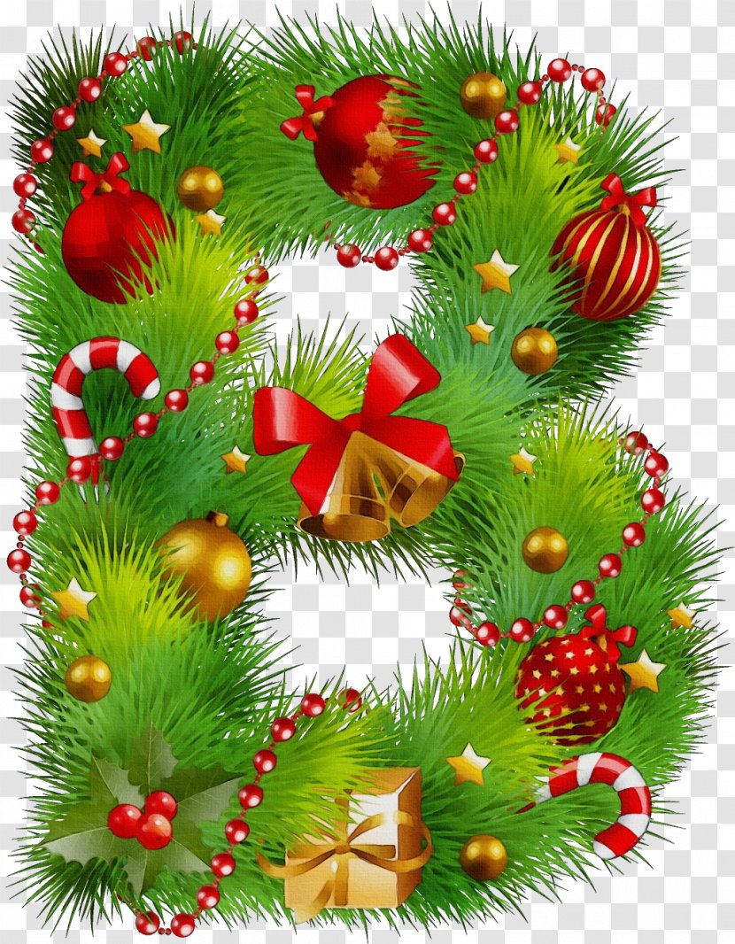 Christmas Decoration - Watercolor - Pine Fir Transparent PNG