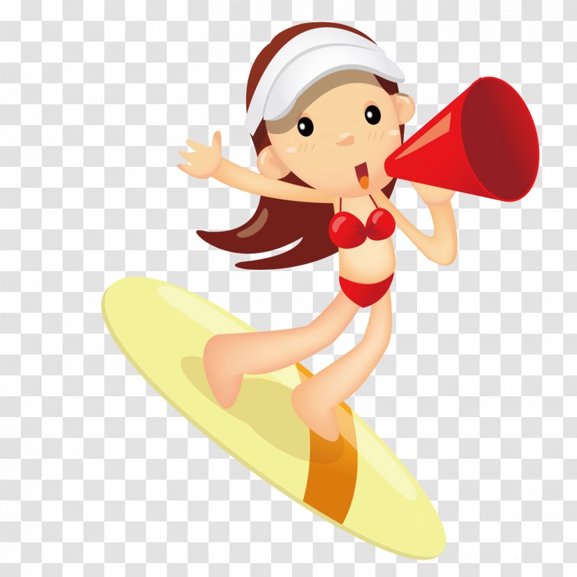 Swimming Pool Illustration - Cartoon - Surfing Beauty Transparent PNG