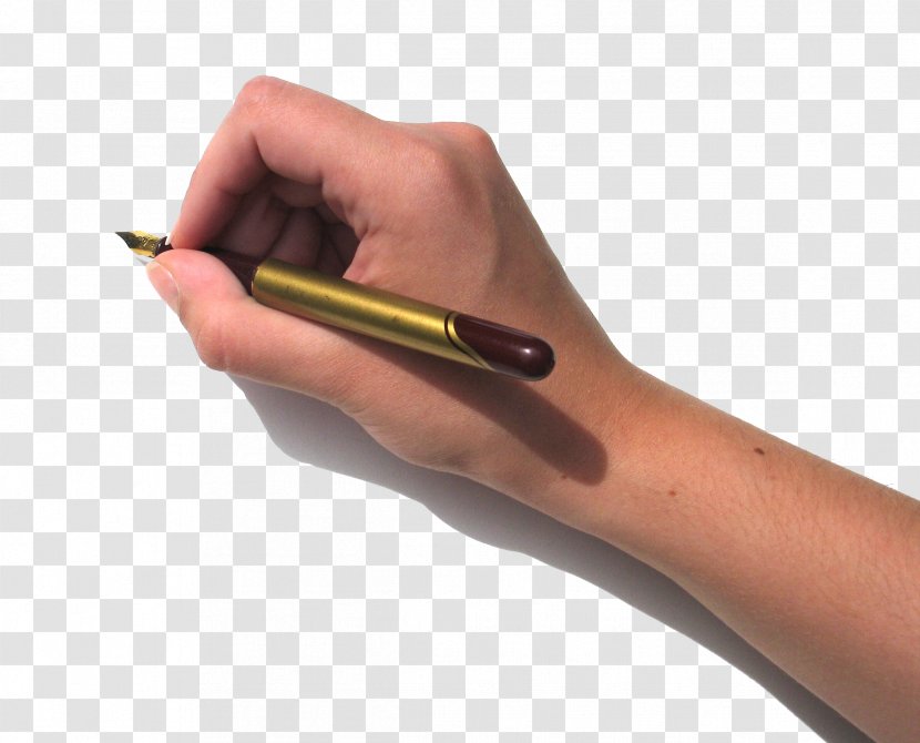 Paper Pen Handwriting - Hand - Take In To Write Transparent PNG