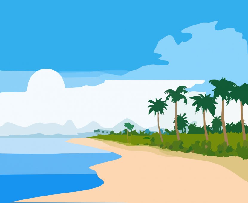 Hawaiian Beaches Sandy Beach Shore Clip Art - Water - Cartoon Island Transparent PNG