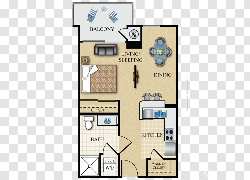 Floor Plan The Piero Apartments House - Studio Apartment Transparent PNG
