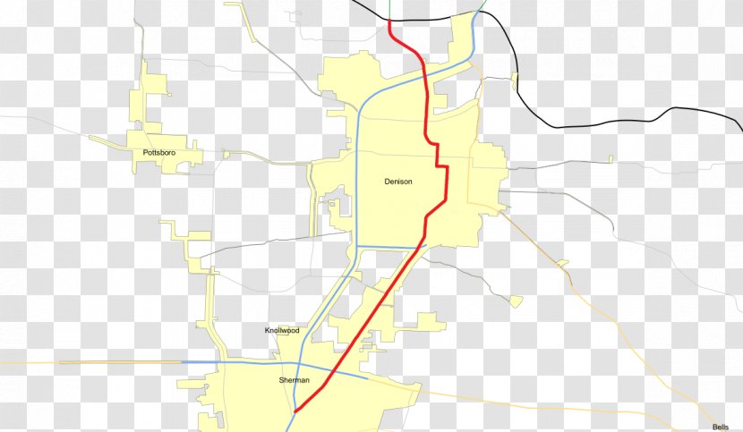 Denison Texas State Highway 91 Sherman U.S. Route 75 In Lake Texoma - Map Transparent PNG