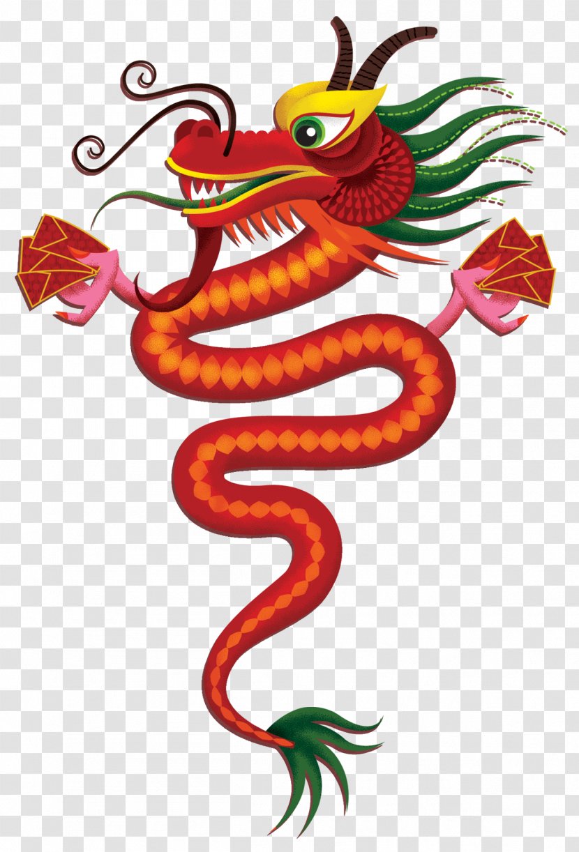 Chinese Dragon Huashu Clip Art - Red Envelope - Cartoon Decorative Pattern Transparent PNG