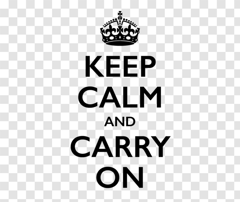 Keep Calm And Carry On T-shirt Decal Sticker Paper - Black White Transparent PNG