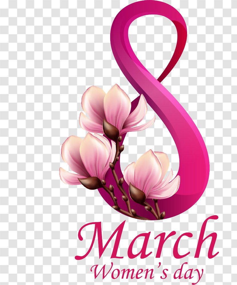International Womens Day March 8 Woman Clip Art - Cut Flowers - 38 Pink Decorative Pattern Women's Transparent PNG