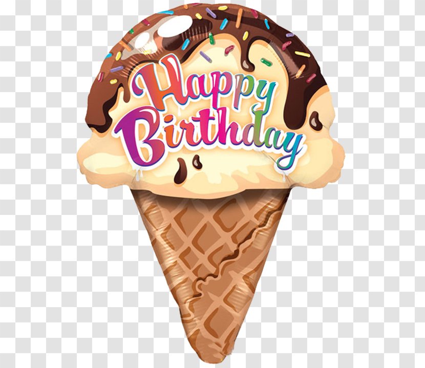Ice Cream Cone Cake Cupcake - Dessert - Happy Birthday Transparent PNG