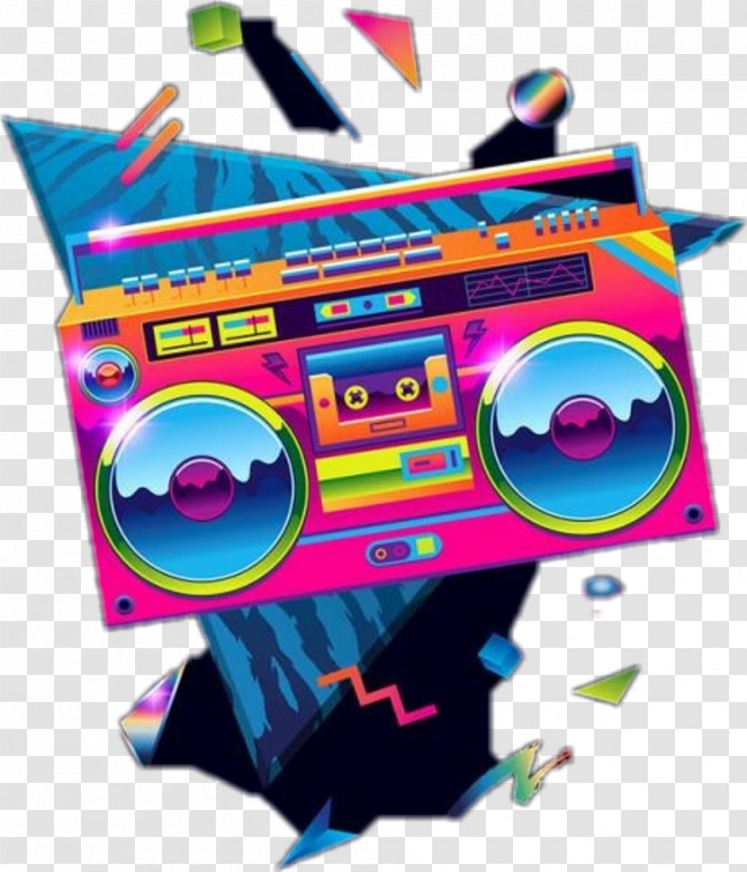 Boombox Drawing Image - Cassette Tape - Background Transparent PNG