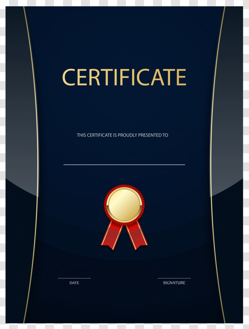 Template Form Academic Certificate Résumé - Poster - Dark Blue Image Transparent PNG