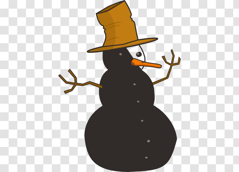 Clip Art Christmas Image - Headgear - Large Snowman Outline Transparent PNG