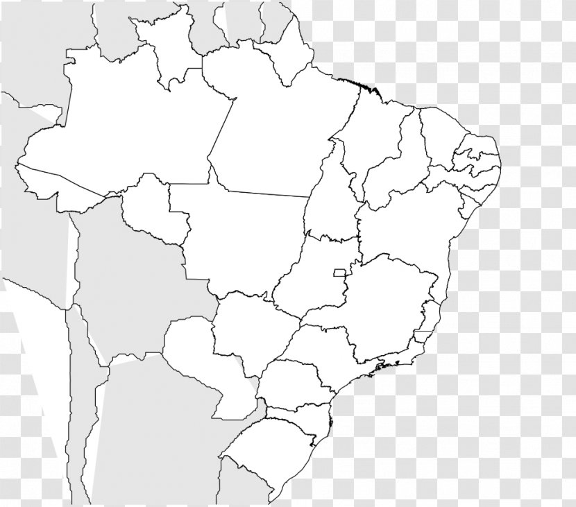 Regions Of Brazil Blank Map Flag Clip Art - Line - Social Morality Propaganda Transparent PNG