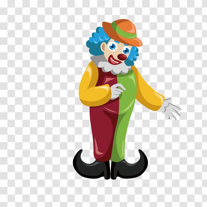 Clown Vector Graphics Illustration Circus Image - Fictional Character - Border Transparent PNG