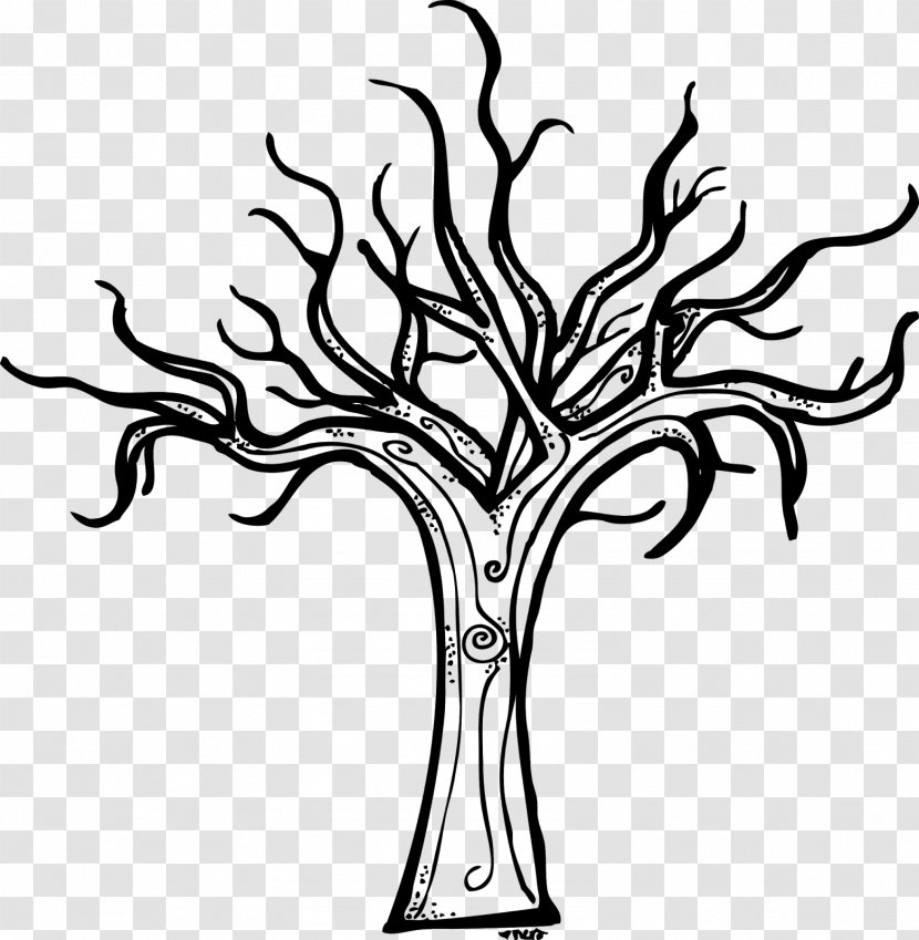 Tree Winter Diagram Clip Art - Black And White Transparent PNG