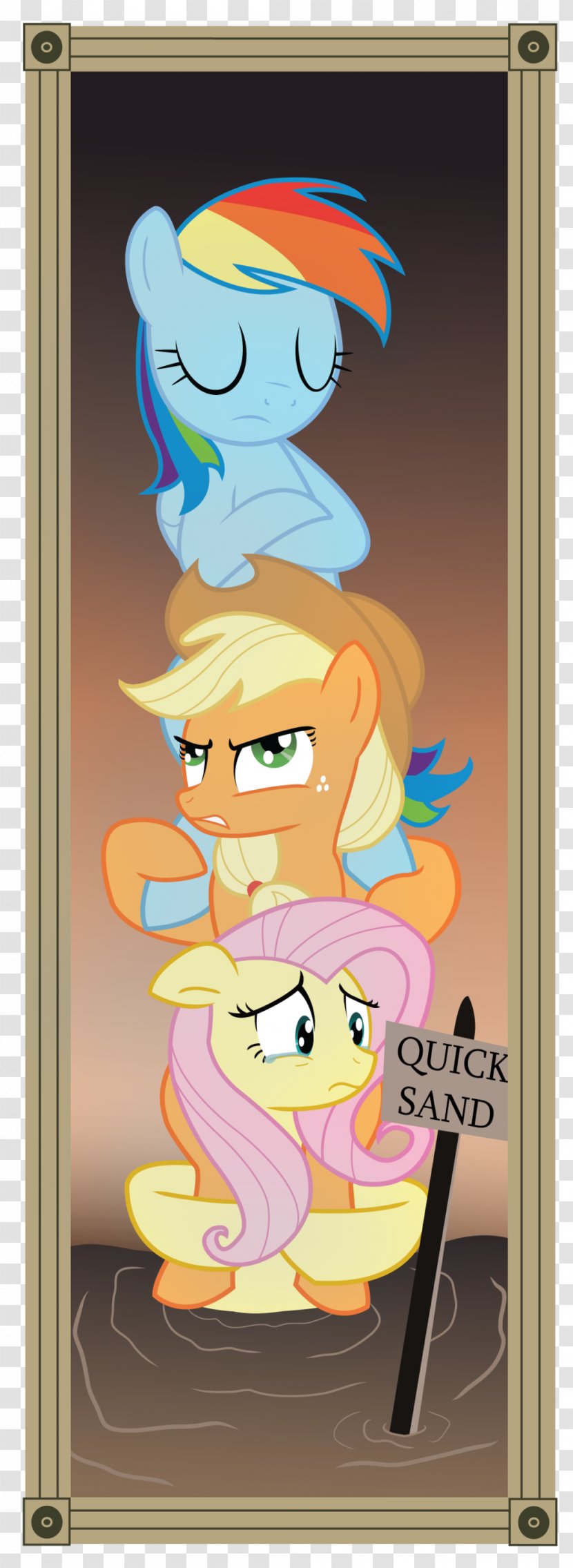 Rainbow Dash Fluttershy Pony Rarity Applejack - Art - Quicksand Transparent PNG