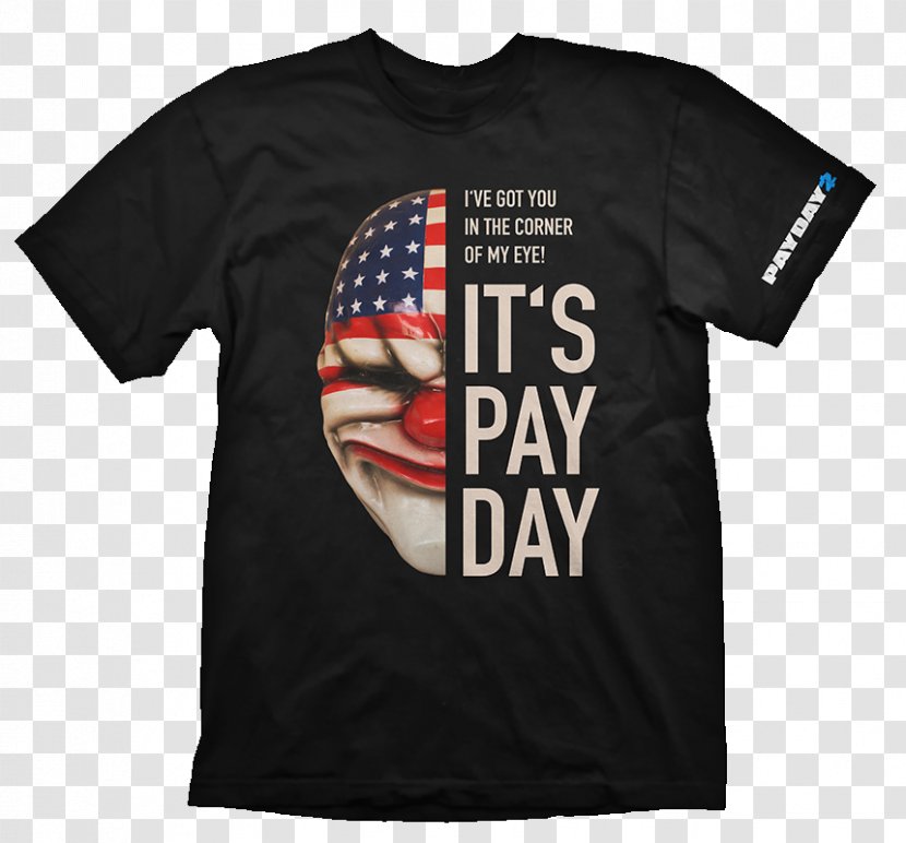 T-shirt Payday 2 Hoodie Unisex - Black - Pay Day Transparent PNG