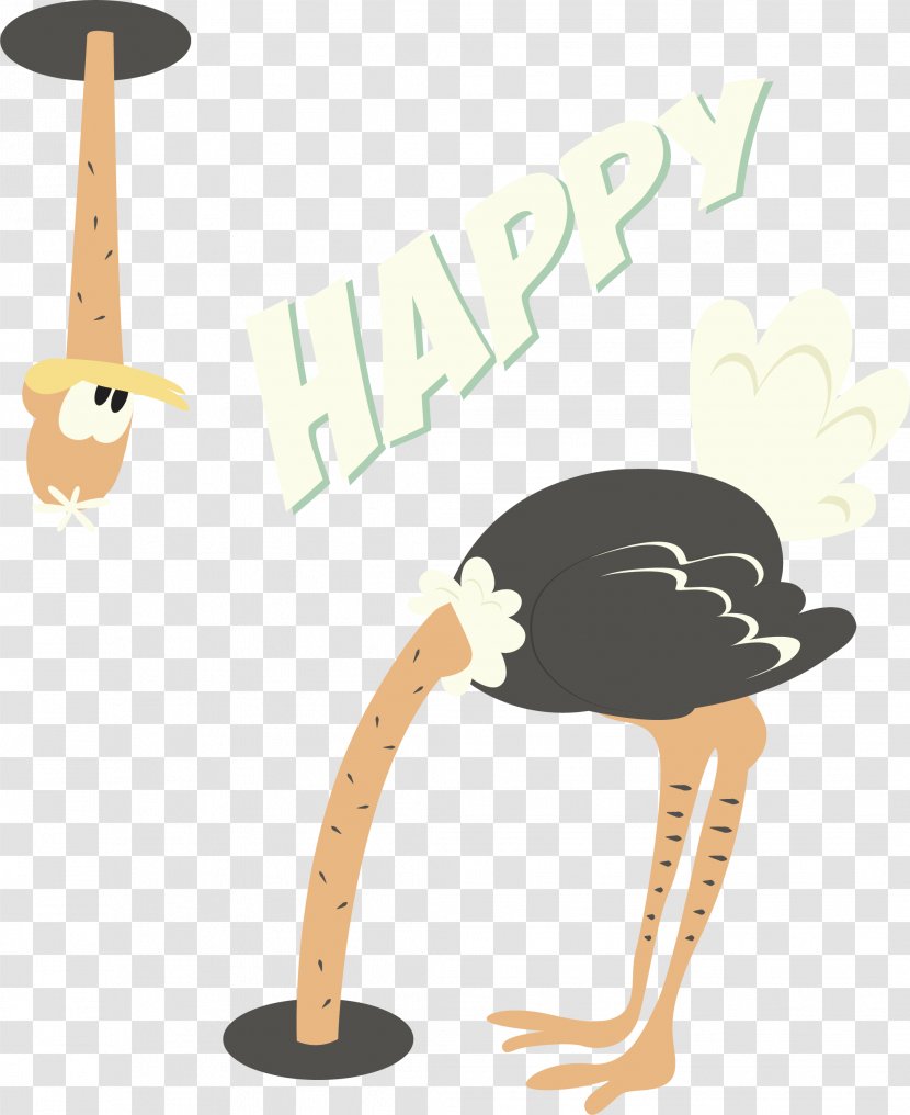 Common Ostrich Birthday Card Greeting Euclidean Vector - Tree - Creative Cartoon Transparent PNG